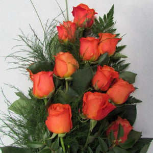 12 orange roses