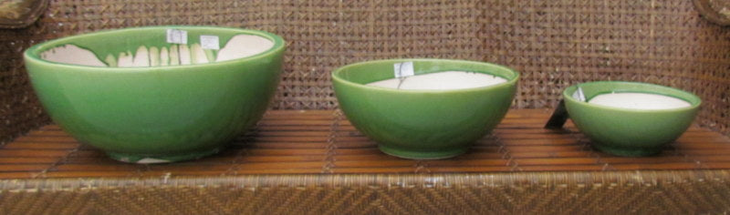 Yarn Bowls in green Set