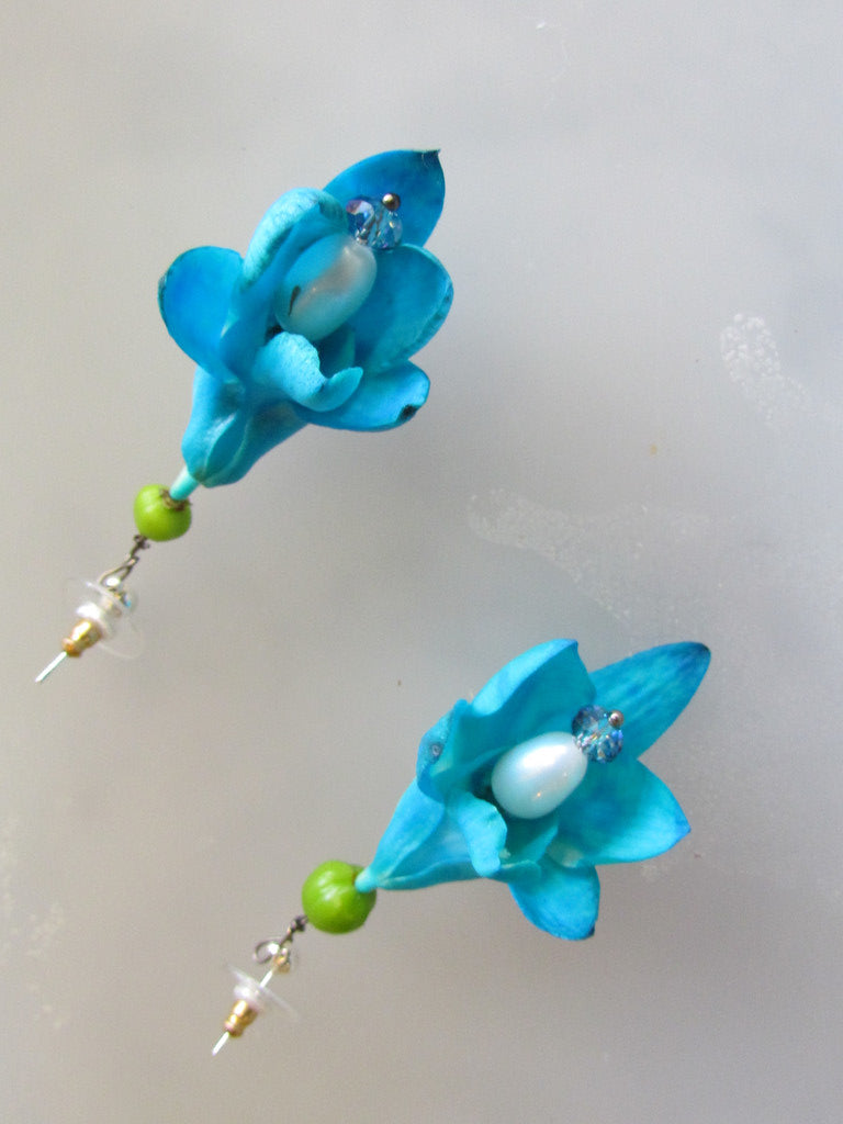 Hand crafted orchid earrings