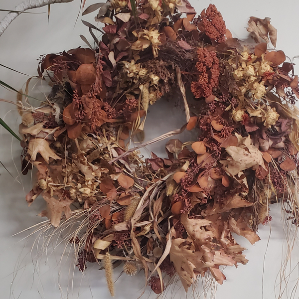 Dried fall wreath