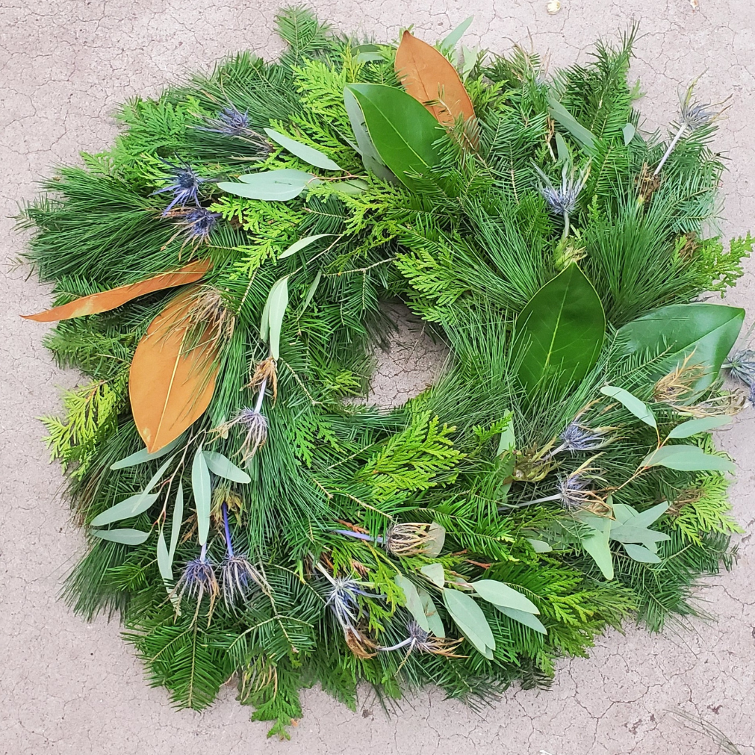 Holiday Wreath with Cypress